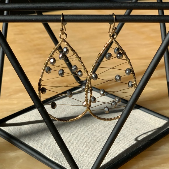 Teardrop Earrings with Beads - Picture 2 of 2